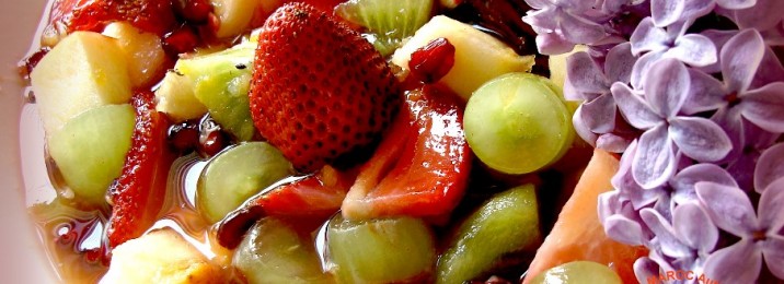 Salade de fruits au jus d'orange et safran